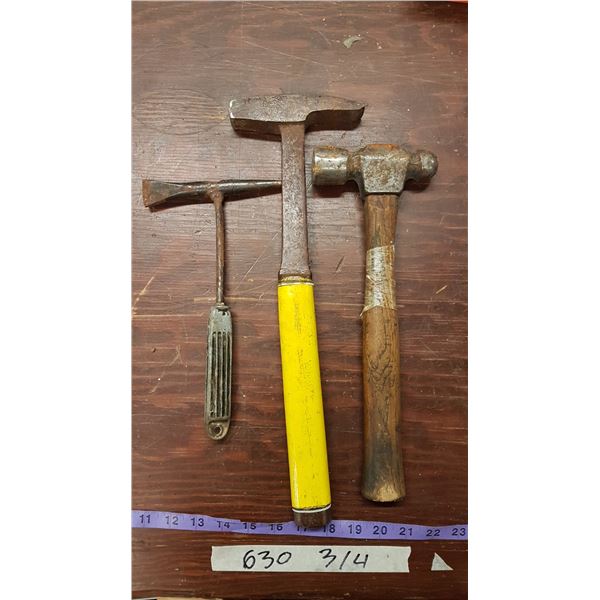 2 Chipping Hammers & Ball Peen Hammer