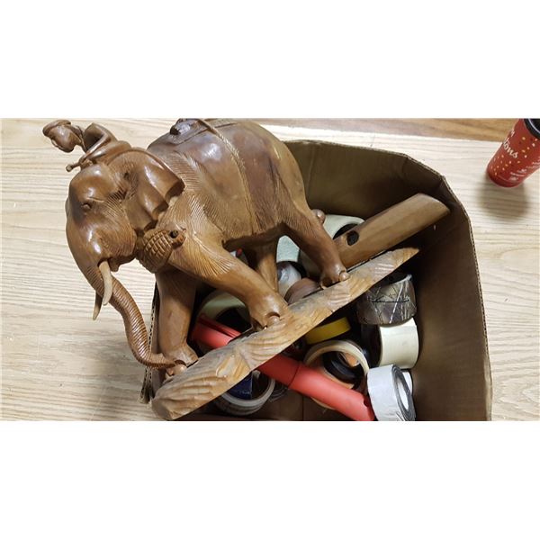 Elephant Carving & Box Tape