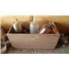 Image 1 : Wooden Box 30" X 15 & Vintage Jugs & Misc.