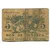 Image 2 : France. Necessity Money from Tourcoing. 5 Centimes. F.