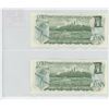 Image 2 : Lot of 2 Consecutive Serial Number 1973 $1 notes. Lawson-Bouey signatures. ALC Prefix. Serial Number