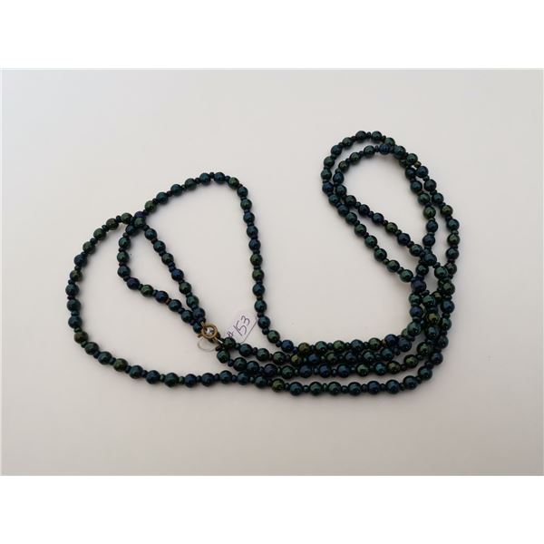 Carnival Glass bead necklace, opera length, 50”