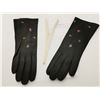 Image 1 : Brown kid leather embroidered gloves, made in France, and bone glove stretcher