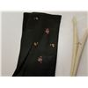 Image 3 : Brown kid leather embroidered gloves, made in France, and bone glove stretcher