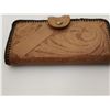 Image 2 : Hand tooled leather clutch, 7 ½” x 4”