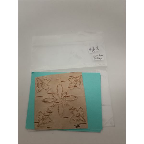 Birch Bark biting, by SRS, unframed, 2 ¾” square