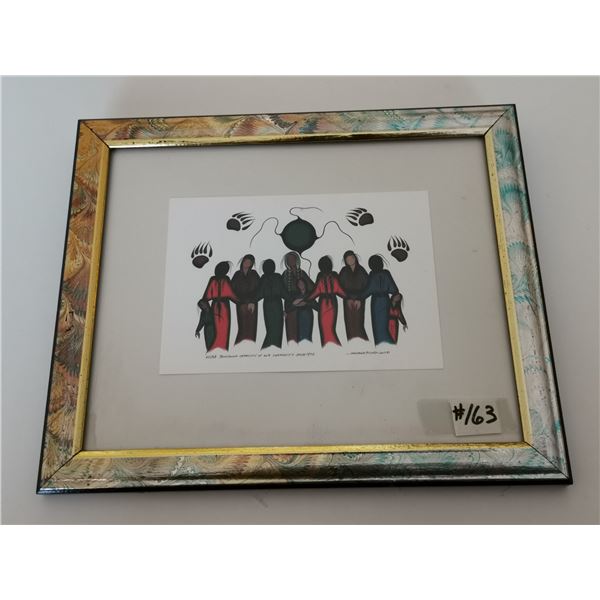 Framed print by Simone McCleod, 2005, “Building Capacity in Community”