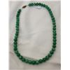 Image 2 : Nephrite jade-coloured bead necklace, 18”