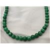 Image 3 : Nephrite jade-coloured bead necklace, 18”