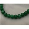 Image 4 : Nephrite jade-coloured bead necklace, 18”