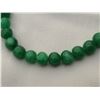 Image 5 : Nephrite jade-coloured bead necklace, 18”