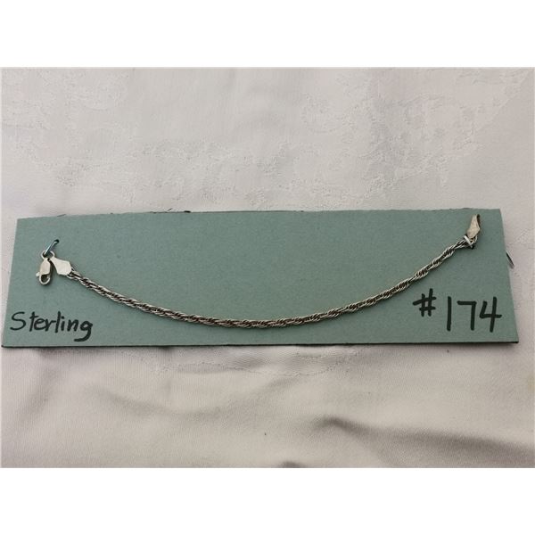 Sterling silver bracelet, 7”
