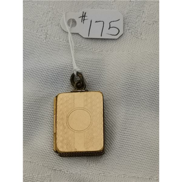 Gold tone vintage locket/watch fob, 1” long