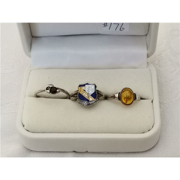 Lot of 3 sterling silver rings