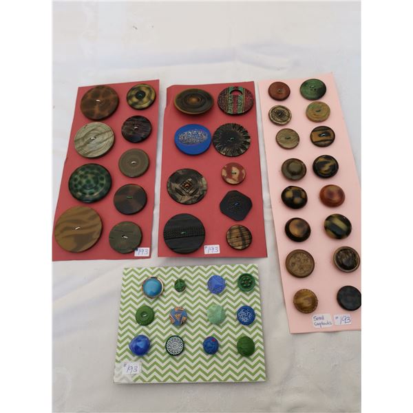 Lot of buttons on cards (3)