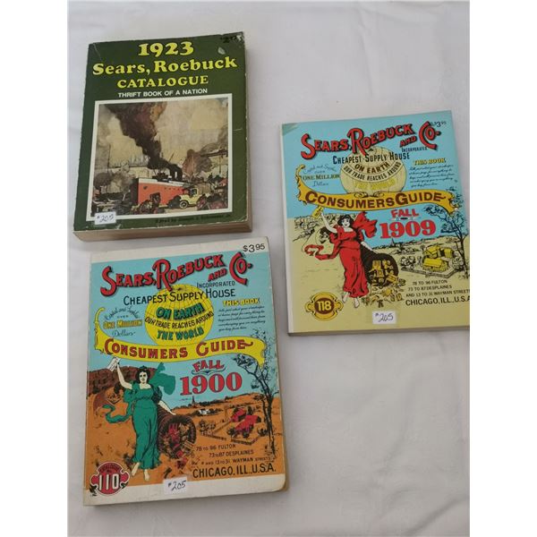 Sears Roebucks miniature catalogues 1900, 1909, 1923