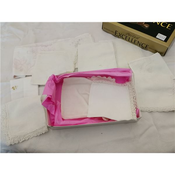 Box of vintage hankies