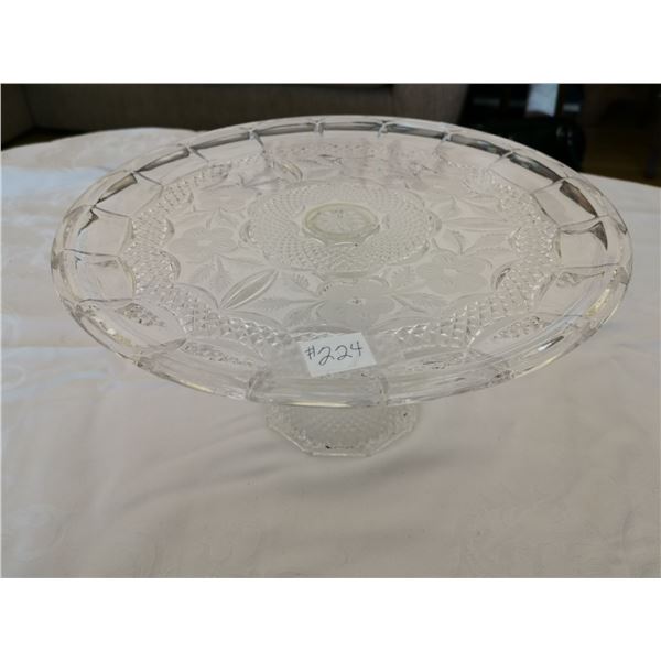 Cake stand, 12” floral with diamond swag