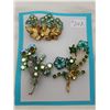Image 1 : Card of 3 “blue” rhinestone broaches