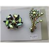 Image 1 : Card of 2 aurora borealis rhinestone broaches