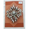 Image 1 : Clear and smoky rhinestone spray broach, 2 ¾” across