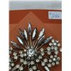 Image 3 : Clear and smoky rhinestone spray broach, 2 ¾” across