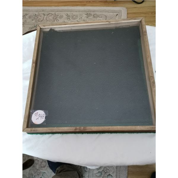 Tabletop wood and glass display case, 19” square