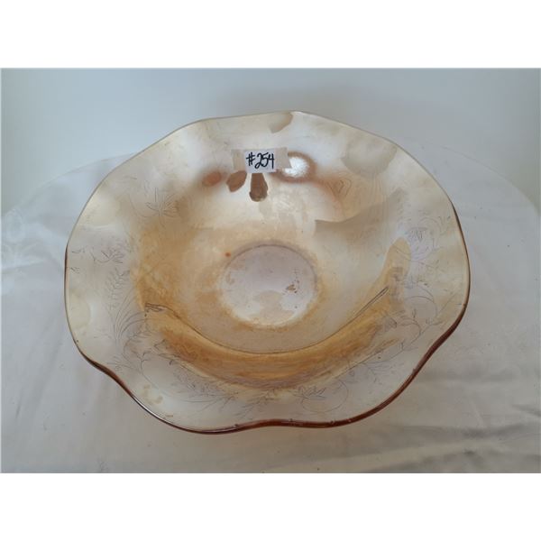 Flora Gold ruffled bowl, 11”