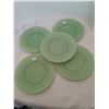 Image 2 : Green Saguenay luncheon plates, 8 “, Dominion Glass, 1940-45 (4 plates)