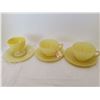 Image 1 : Yellow Saguenay cups and saucers (2), and one yellow sherbet with saucer