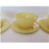 Image 3 : Yellow Saguenay cups and saucers (2), and one yellow sherbet with saucer