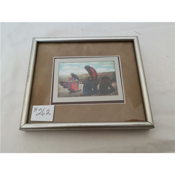Allen Sapp framed print, “Feasting at Little Pine”