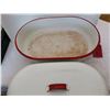 Image 4 : White and red enamel roaster, 18” long