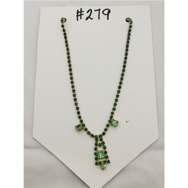 Green rhinestone necklace