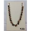 Image 1 : Vintage brown thermoset and rhinestone necklace