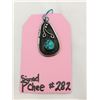 Image 1 : Navaho sterling and turquoise pendant signed “PChee”