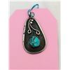Image 2 : Navaho sterling and turquoise pendant signed “PChee”