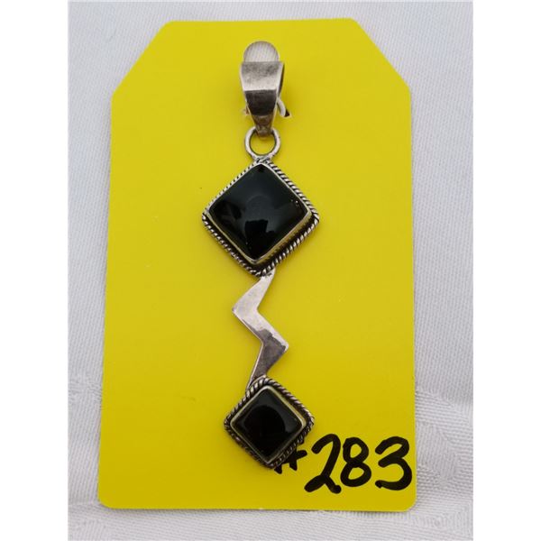 Sterling silver and onyx pendant