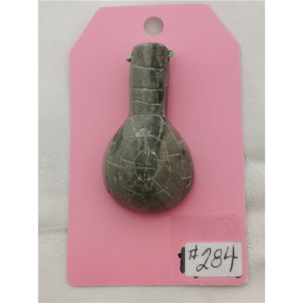 Soapstone igloo pendant signed “Hokanak”, 1 ¾ “