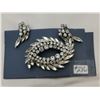 Image 1 : Sherman rhinestone broach and clip earring set