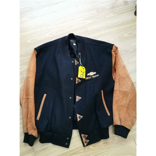 Chev Truck wool and leather jacket, XL