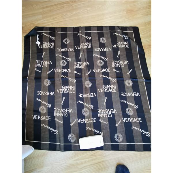 Versace scarf, 39” square, and Versace glasses case