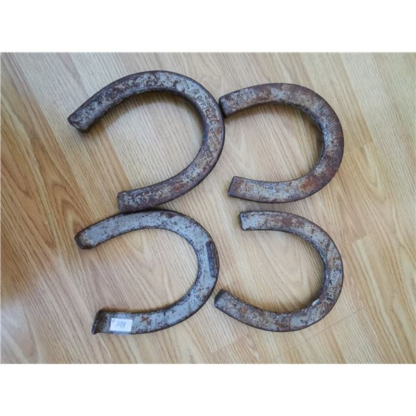 Set of 4 horseshoes, marked “Diamond Drop Forged, Toronto, Canada