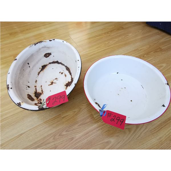 Enamelled wash pan and wash basin