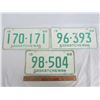 Image 1 : Lot of 3 Saskatchewan 1968 License Plates