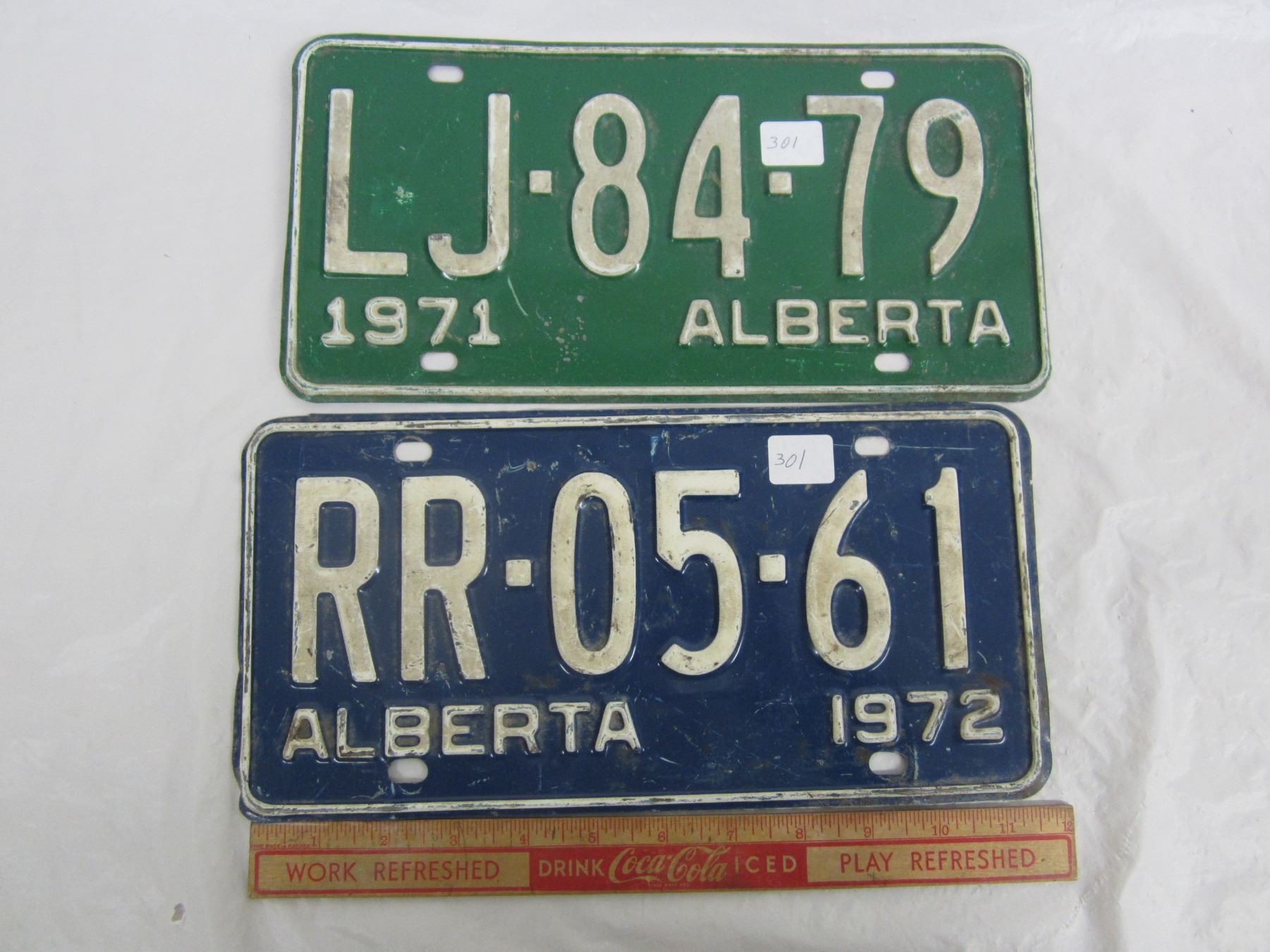 Lot of 2 Alberta License Plates 1971 and 1972