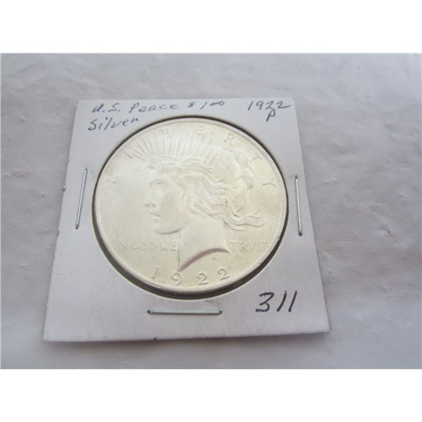 Peace Silver Dollar 1922 P