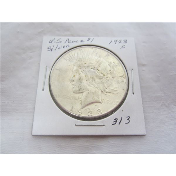 Peace Silver Dollar 1923 S
