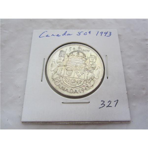 Canadian Silver 1943 Fifty Cent Piece