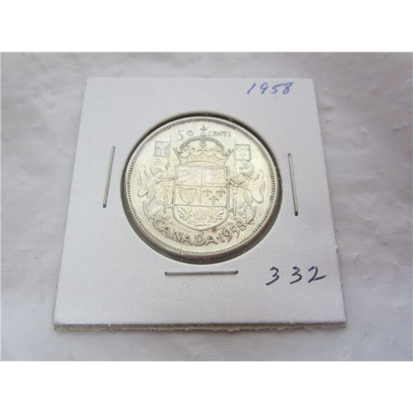 Canadian 1958 Fifty Cent Piece